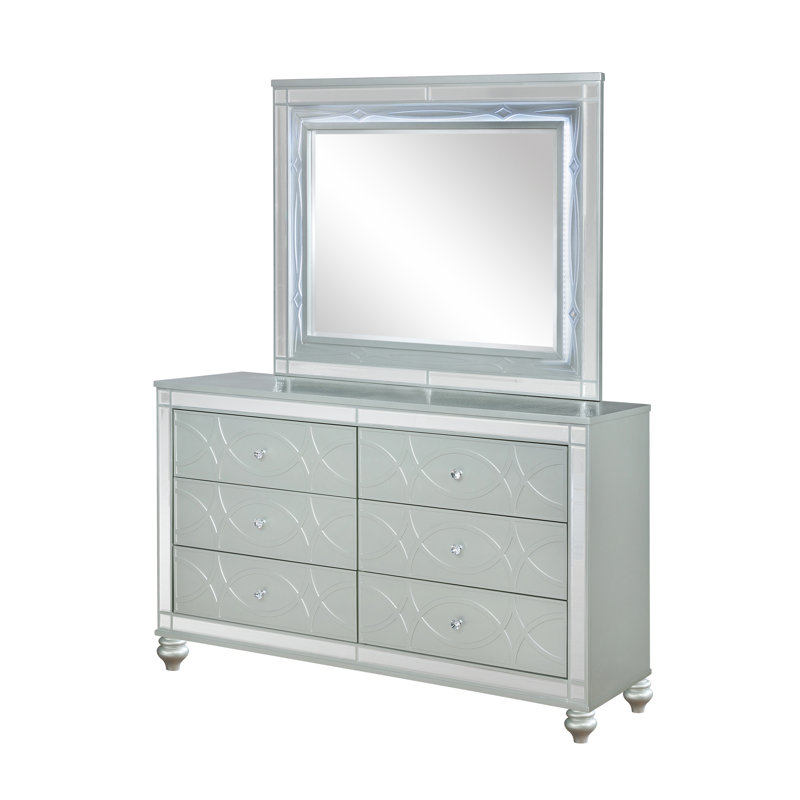 Commode double 6 tiroirs avec miroir Carden