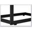 Table d'appoint, en forme de C, bout, côté, collation, tiroir de rangement, stratifié brun, métal noir