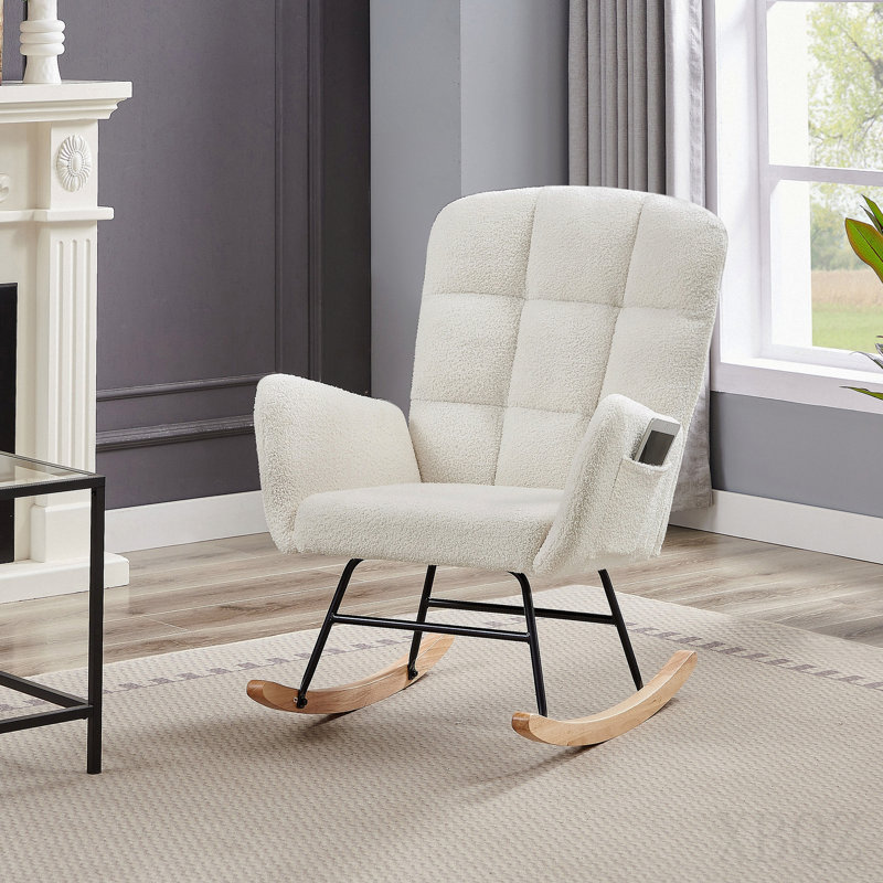 Fauteuil berçant crème blanc Teddy