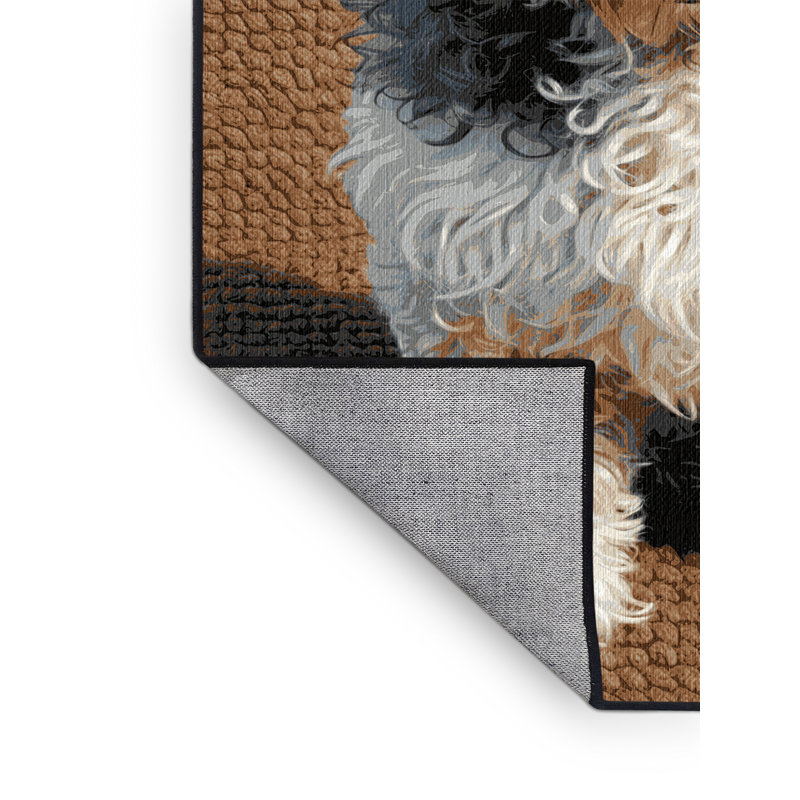  Tapis lavable pour chien Barbet, Rectangulaire 2 pi x 3 pi