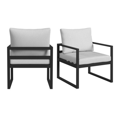 Chaise de salle à manger Picket House Furnishings Fontaine avec oléfine beige et noir Whistler (2 par boîte)