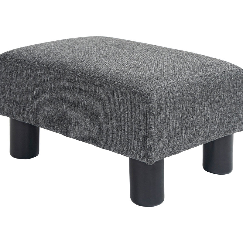 Charcoal Gray Foot Rest , Linen Fabric, Comfortable For Home Furnishing Covered Rest, Small All Interiors,