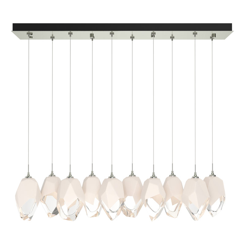 Chrysalis Kitchen Island Geometric Pendant, White, 15" - 80", Sterling
