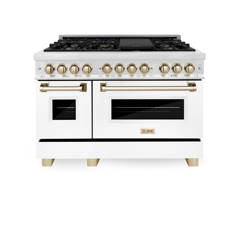 ZLINE Autograph 48" Legacy Dual Fuel Range in DuraSnow®