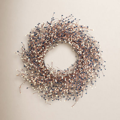 24" Handcrafted Twig, Berry Thanksgiving Wreath