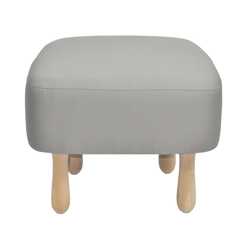 Wzór 50cm Wide Square Solid Colour Footstool Ottoman, Grey