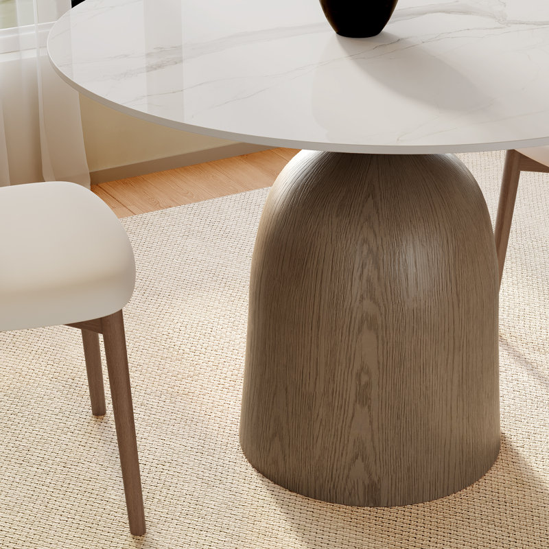 Table de salle à manger de petit déjeuner 39 po, H 29,52 po x L 39,37 po x l 39,37 po, Blanc, Dark Walnut