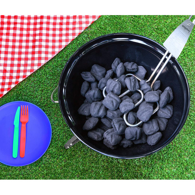 Ivation Black Metal Electric Charcoal Starter with Adjustable Grill Hook