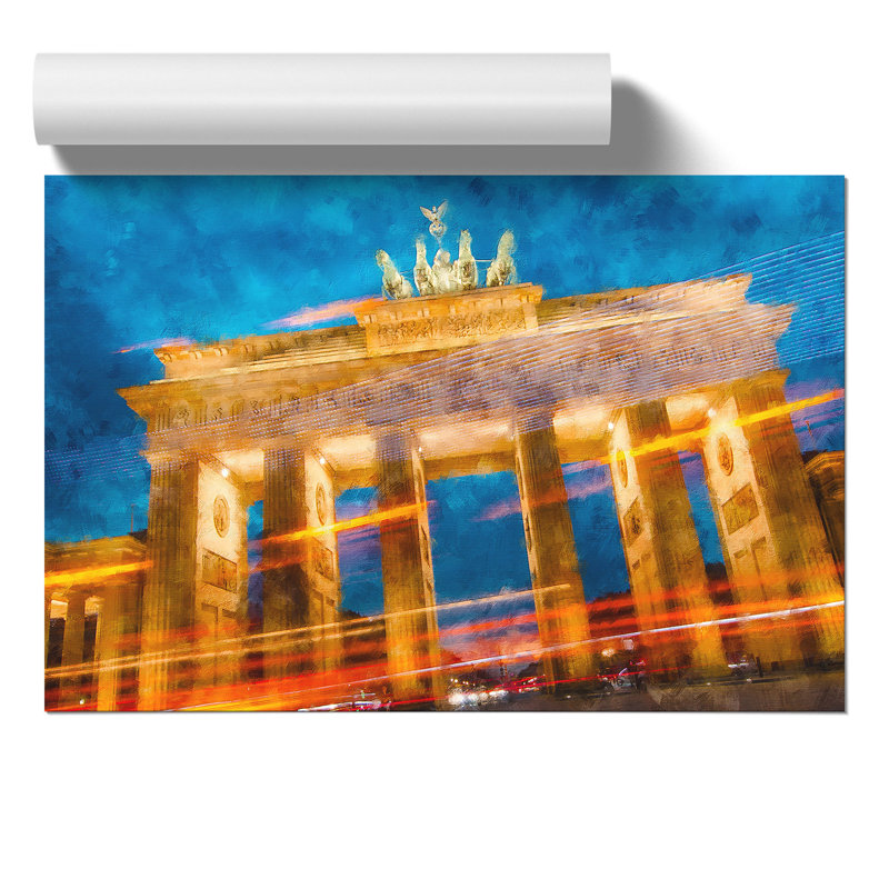 Brandenburg Gate in Berlin Painting - Frameless Print, 21cm H x 30cm W x 0.1cm D
