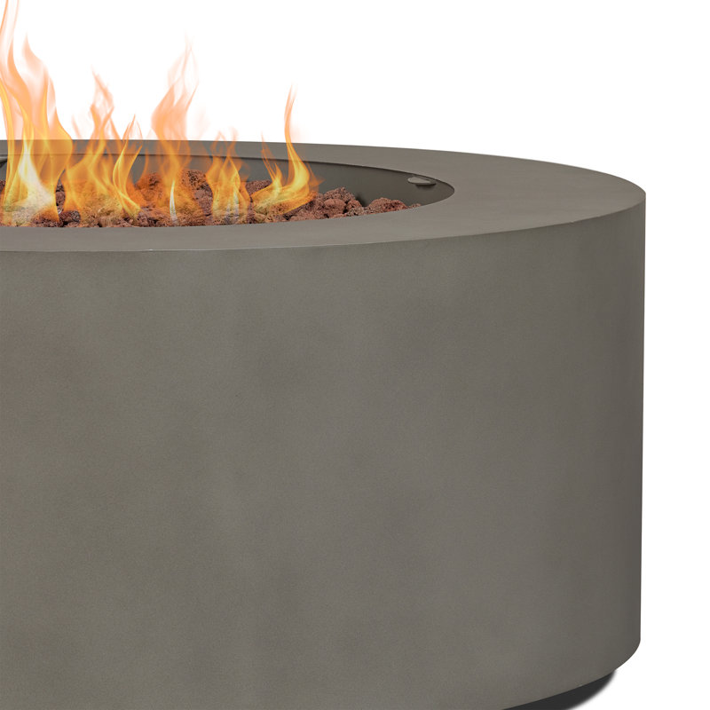 Aegean 36" Round Steel Propane or Natural Gas Fire Pit Table by Real Flame, Gray
