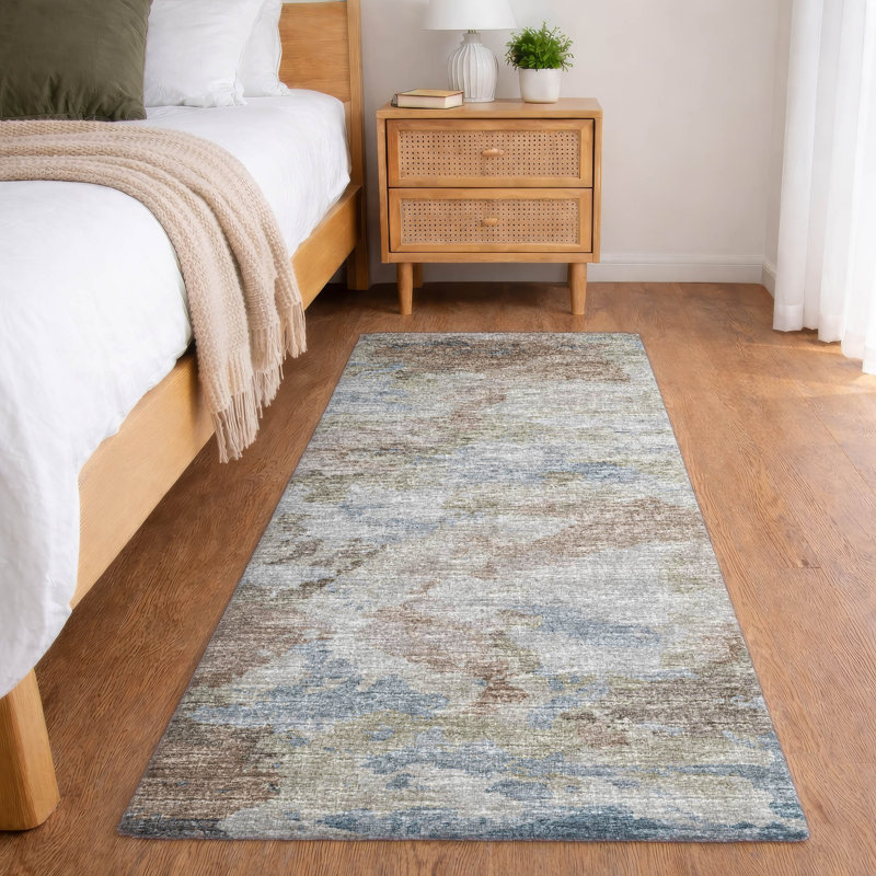 Premium Machine Washable Dream Shag ADS67 Soft Abstract Rug, 2'3" x 7'6" Runner, Moody