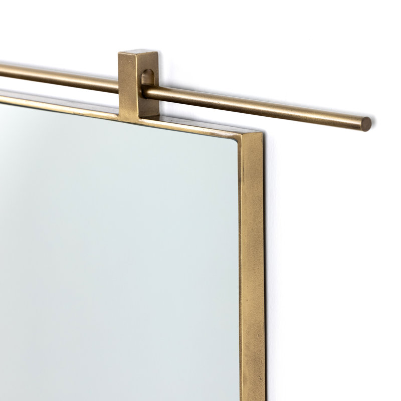 Chico Flat Metal Wall Mirror, Antique Brass, 45" x 50"