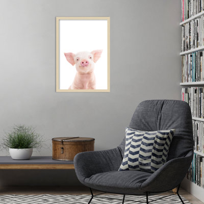 «Baby Pig» par Kathrin Pienaar, impression sur bois encadrée