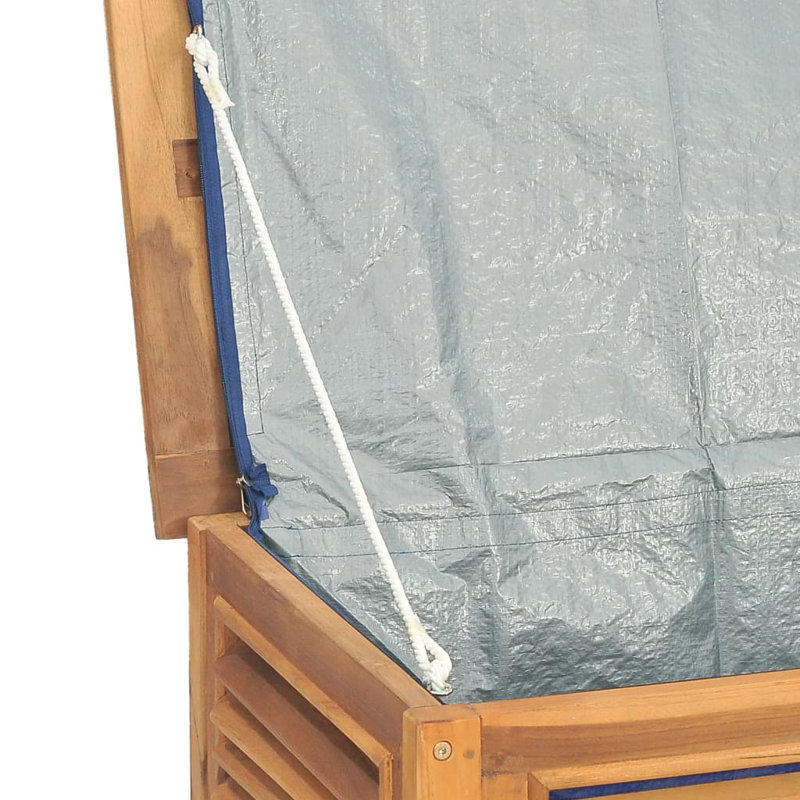 Teak Wood Outdoor Storage Bench with Water-Resistant Finish