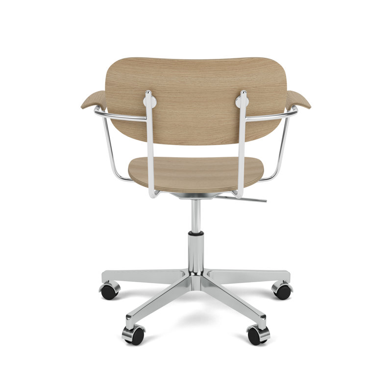 Co Swivel Task Chair, Natural Oak/Silver