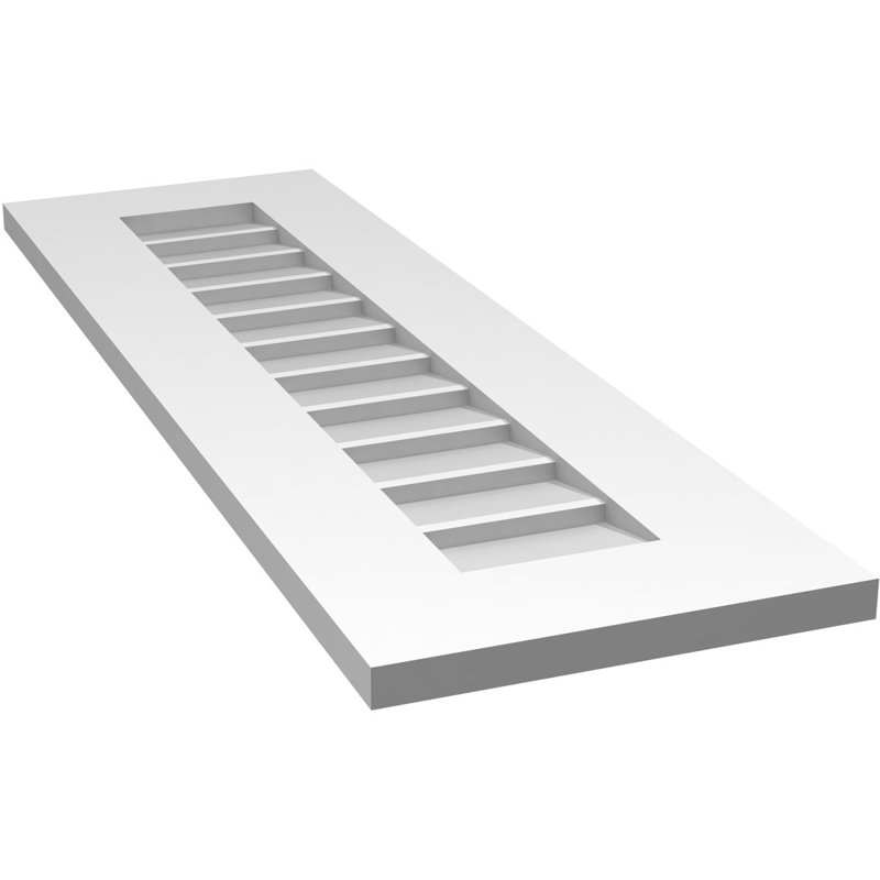 Vent à pignon rectangulaire en uréthane non-fonctionnel, H 38 po x l 12 po x P 1 po