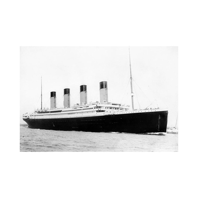 Photo Of RMS Titanic Departing Southampton by Stocktrek Images - Wrapped Canvas Gallery-Wrapped Canvas Giclée