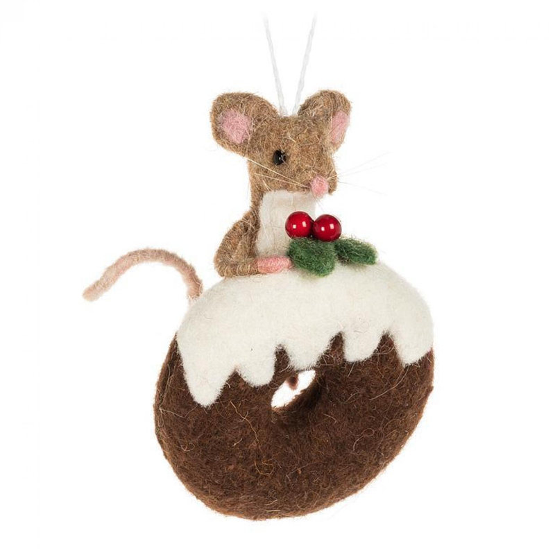 Mouse On An Iced Donut Ornament