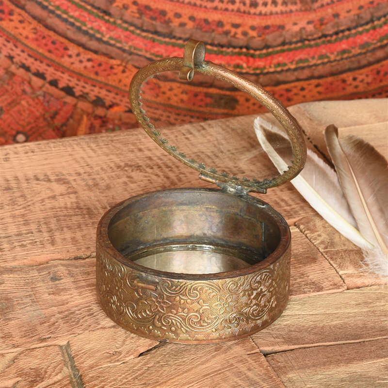 Boîte à bijoux ronde en miroir
