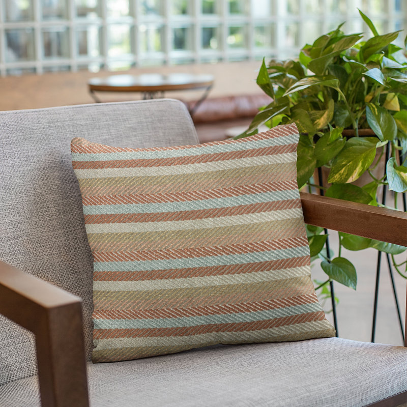 Tracks Striped Outdoor Reversible Throw Pillow, 20" x 26"