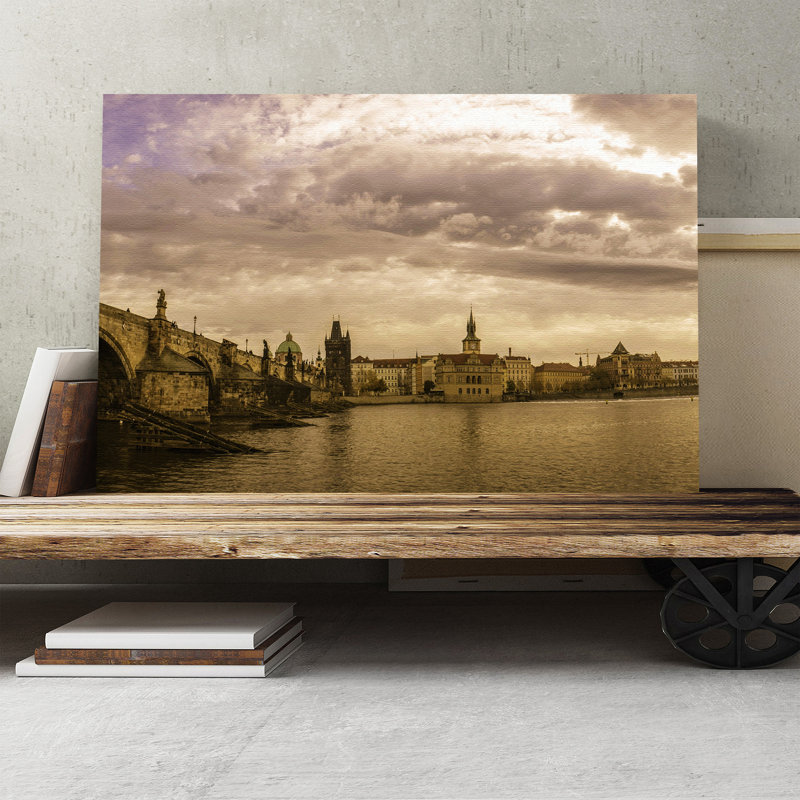 Charles Bridge Prague Photographic - Wrapped Canvas, 50cm H x 76cm W