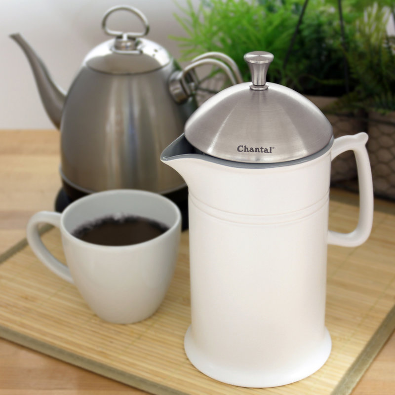 Chantal 4-Cup French Press Coffee Maker, White
