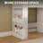 41" Makeup Vanity Desk with Lighted Mirror – 10 Bulb LED, 3 Lighting Modes, 5 Drawers, Built-in Outlets & USB, Hair Dryer Holder, Stool, White-748465996