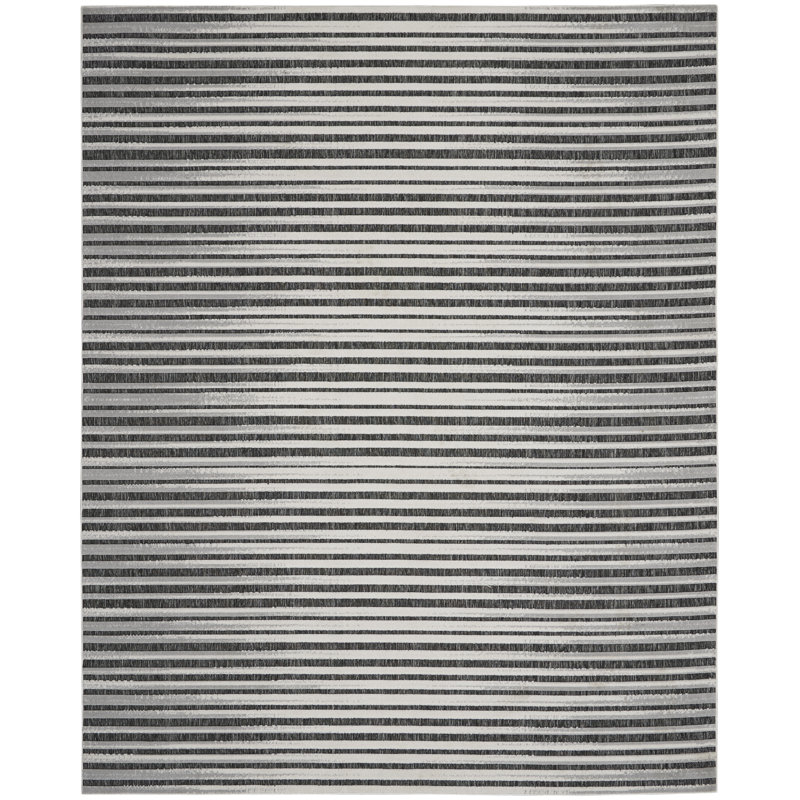 Anick Striped Indoor / Outdoor Rug, Rectangle 8'10" x 11'10"