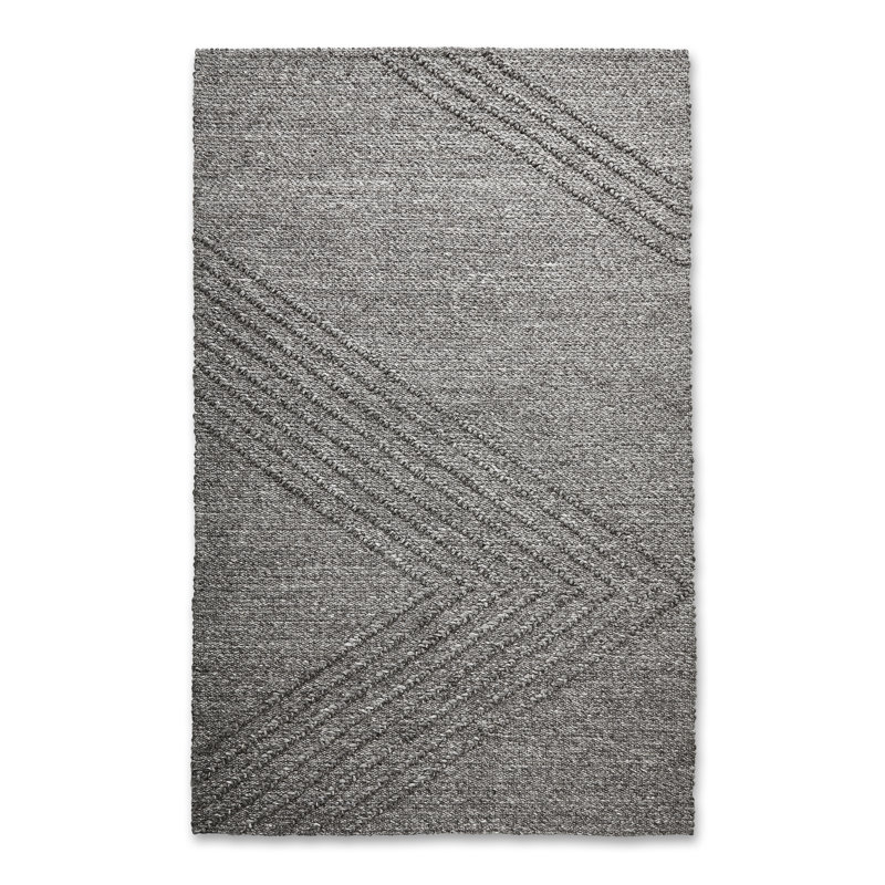 Avro Wool Area Rug in Charcoal, Rectangle 5' x 8'