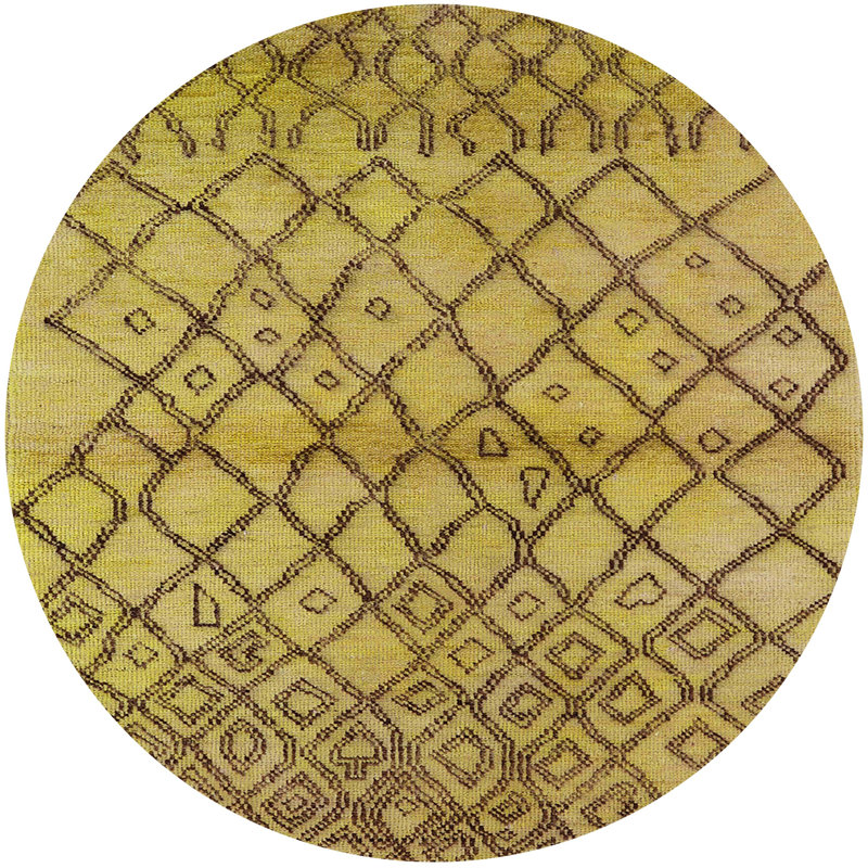 Tapis marocain tissé à la machine, Rond 6 pi