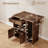 Drop Leaf Mobile Kitchen Island Cart With Power Outlet And Adjustable Shelf