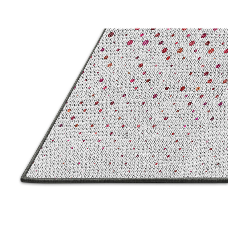 Tapis gris/rose tissé à la machine, Rectangle 8 pi x 10 pi