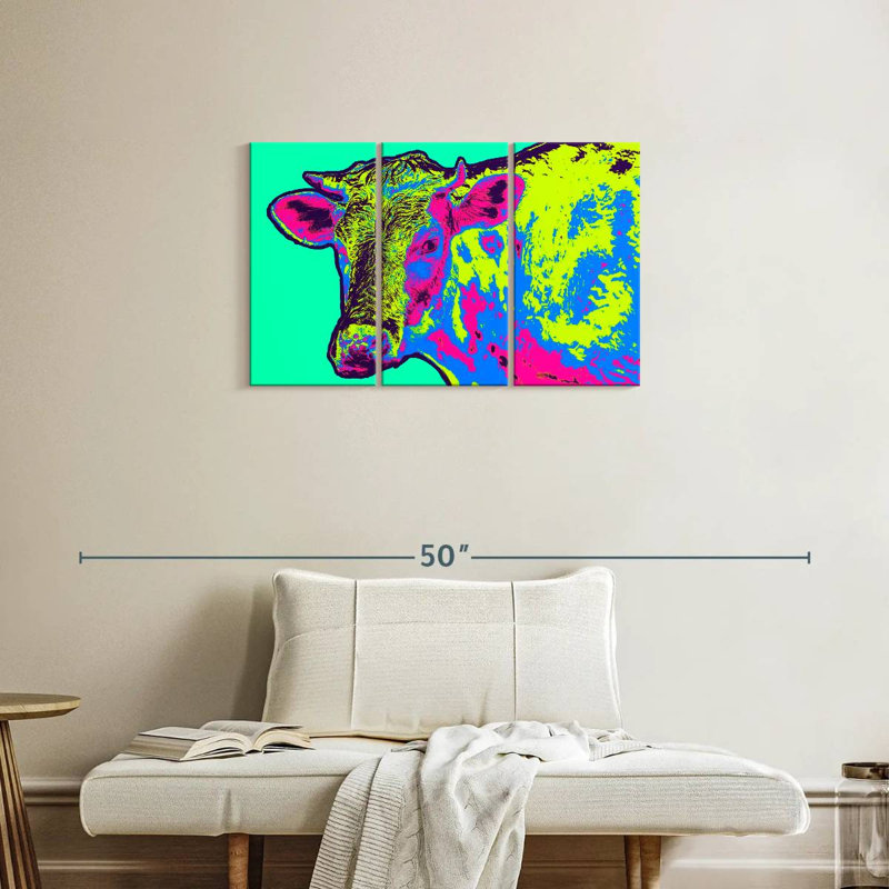 Vache au néon, H 20 po x l 33 po