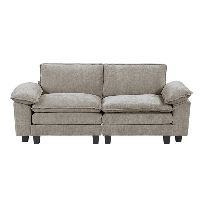 Causeuse de style moderne, Brun gris, étain