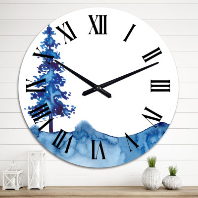 Arbre de Noël pin bleu - horloge murale transitionnelle
