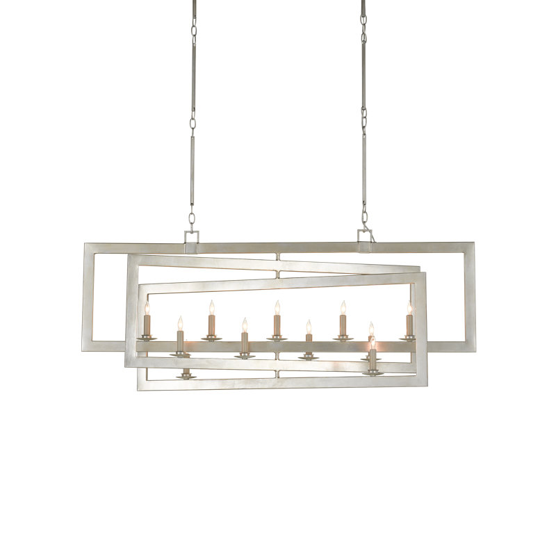 Middleton 11 - Light Contemporary Silver Leaf Unique/Statement Pendant