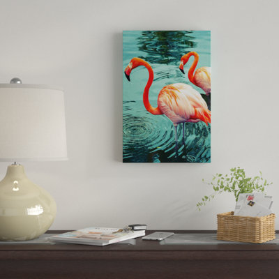 « flamant rose », impression sur toile