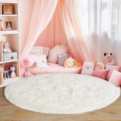 Tapis à poils longs blanc crème doux pour le salon Chambre à coucher Chambre d'enfant