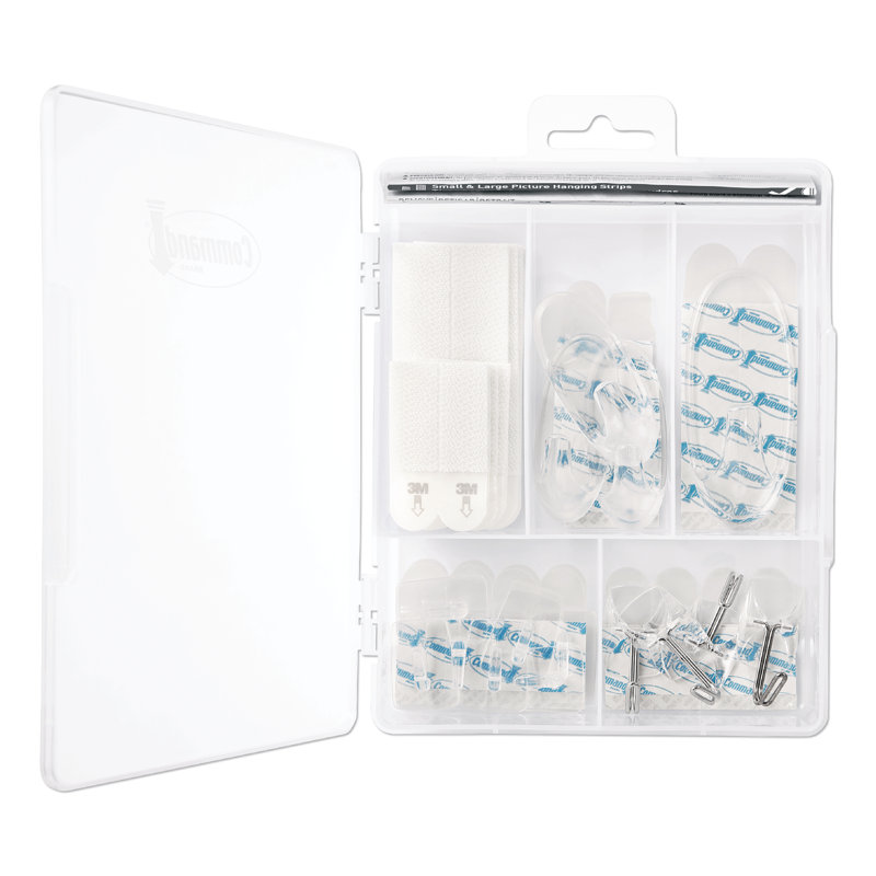Clear Variety Pack with Picture Hanging Strips, Wire Hooks, and Wall Hooks