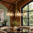 5-Light Dimmable Modern Shaded Chandelier