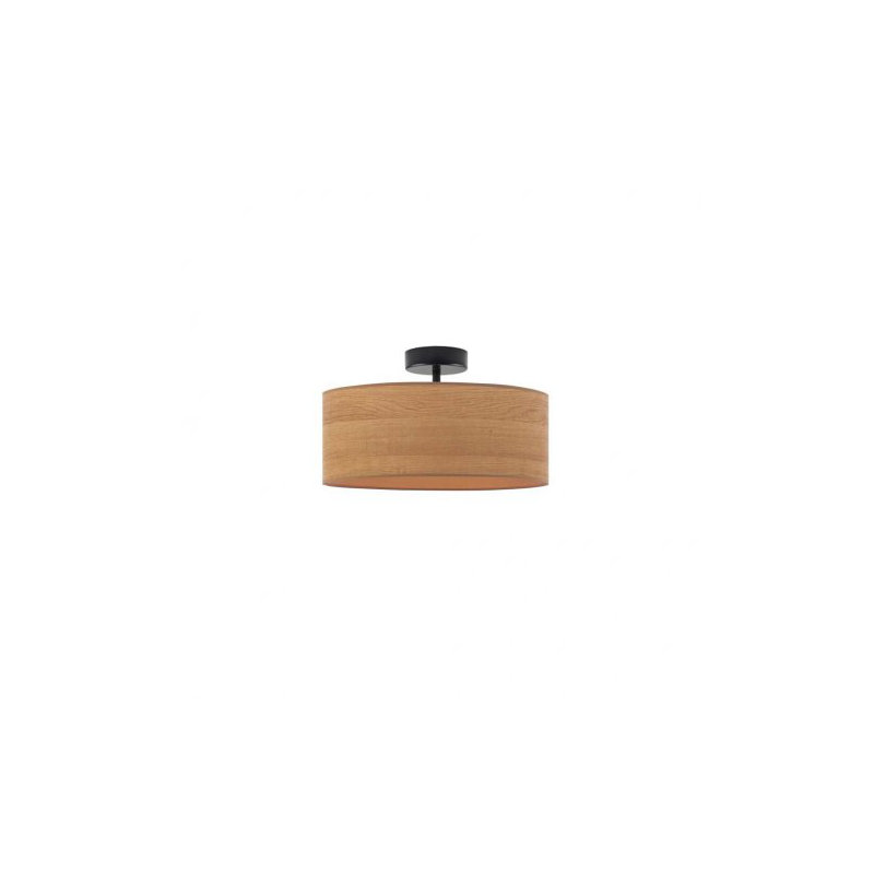 Birmadevi Fabric Semi Flush Mount, Light Brown, Black