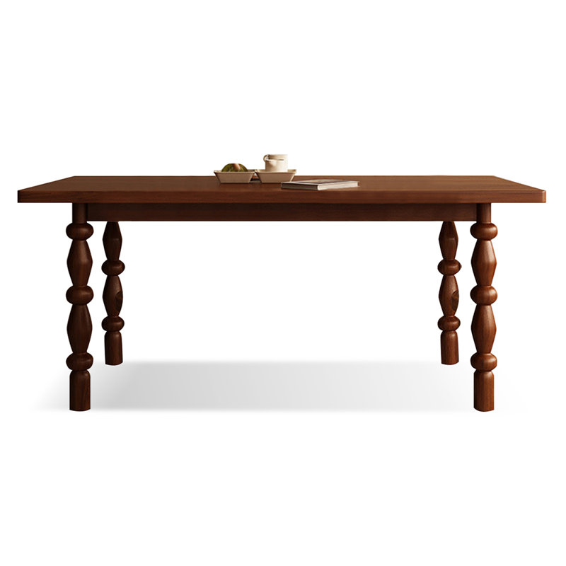 Brown Rectangular Solid Dining Table For Dining Room/Kitchen, 29.53"H x 86.61"L x 35.43"W