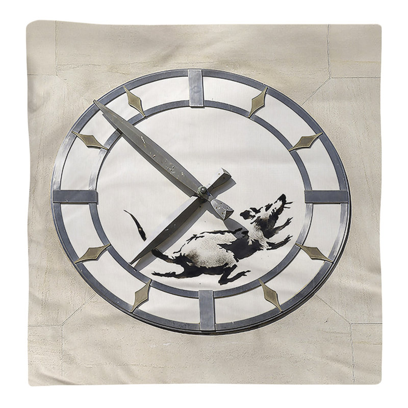 Table de salle à manger Clock, 22 po x 22 po, Blanc cassé, Polyester sergé