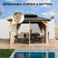 10' x 12' Hardtop Gazebo, Wooden Gazebo with Solid Spruce Frame and Aluminum Double Roof, Curtains and Netting Included, Outdoor Gazebos for Garden, Patio, Lawns, Parties