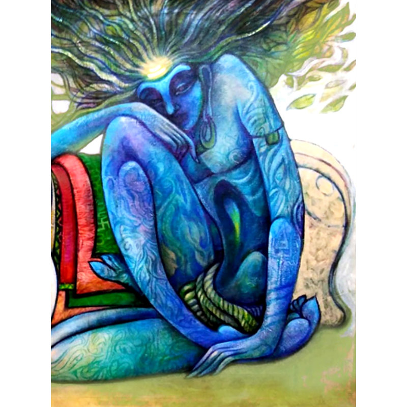 Le pouvoir du yogi | Acrylique sur toile | Par Devendra S Potdukhe