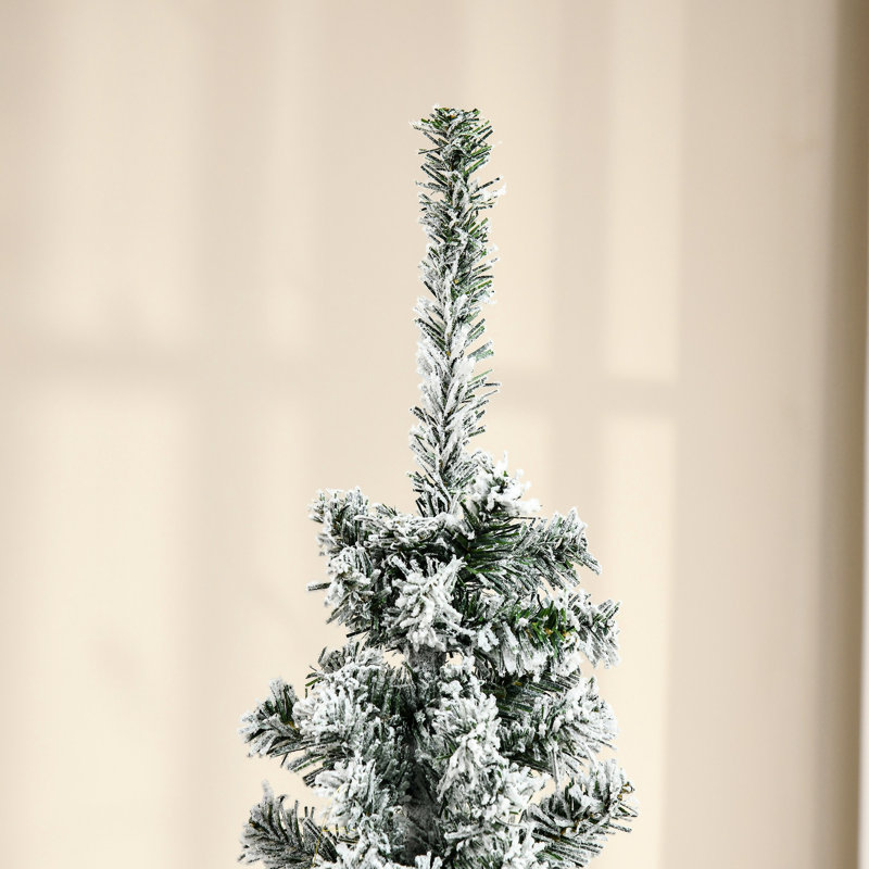 Grand arbre de Noël de 6 pi avec branches enneigées et 492 pointes pour une fête joyeuse