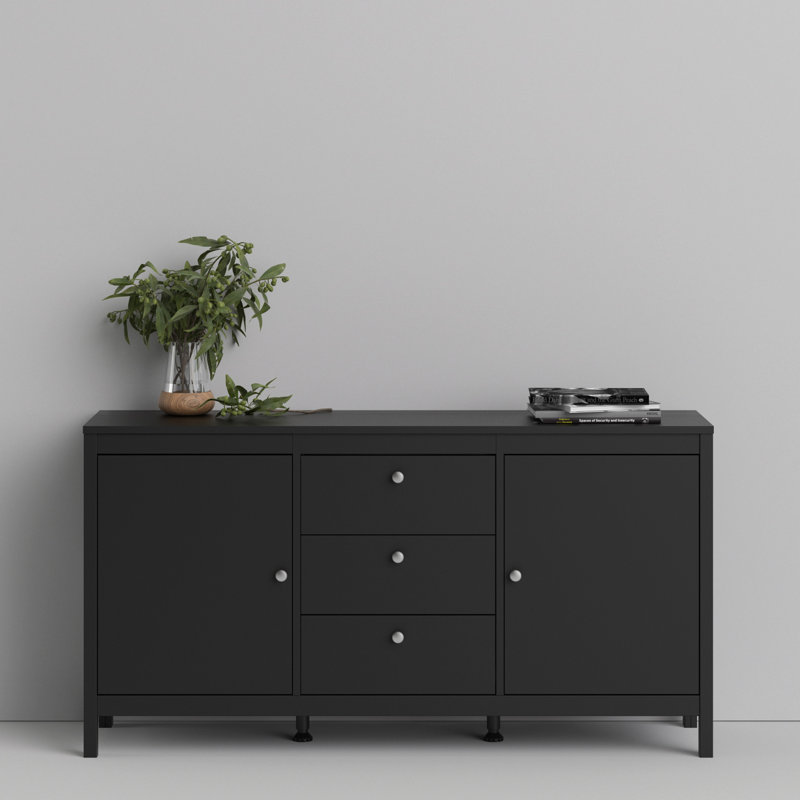 Cynsere 151.2 Cm Wide 3 Drawer Sideboard, Black