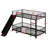 Twin Over Twin Size Metal Bunk Bed With Slide And Guardrails-1857813491