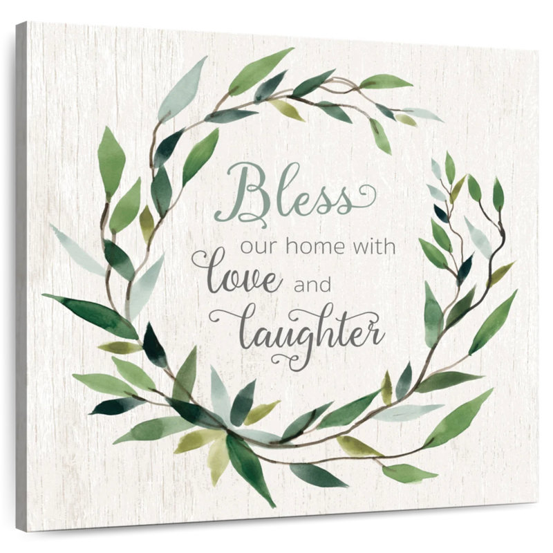 Khylige Bless This Home Greenery Wall Sign, 10" H x 10" W