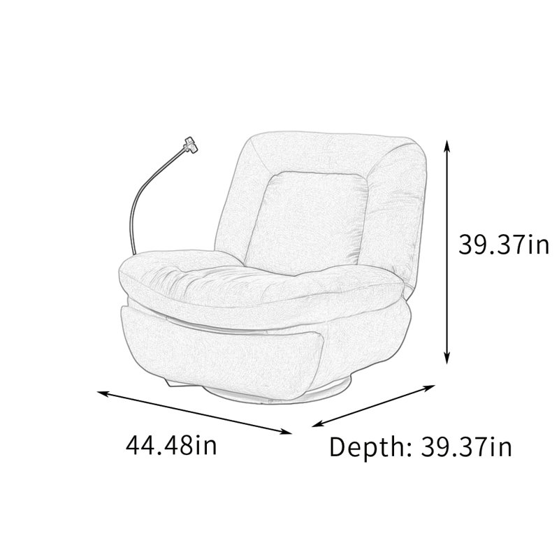 Modern Ergonomic Single Pink Functional Recliner